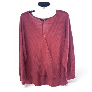 Bloomchic V-Neck Waffle Knit Top Dolman Sleeve Size 18/20